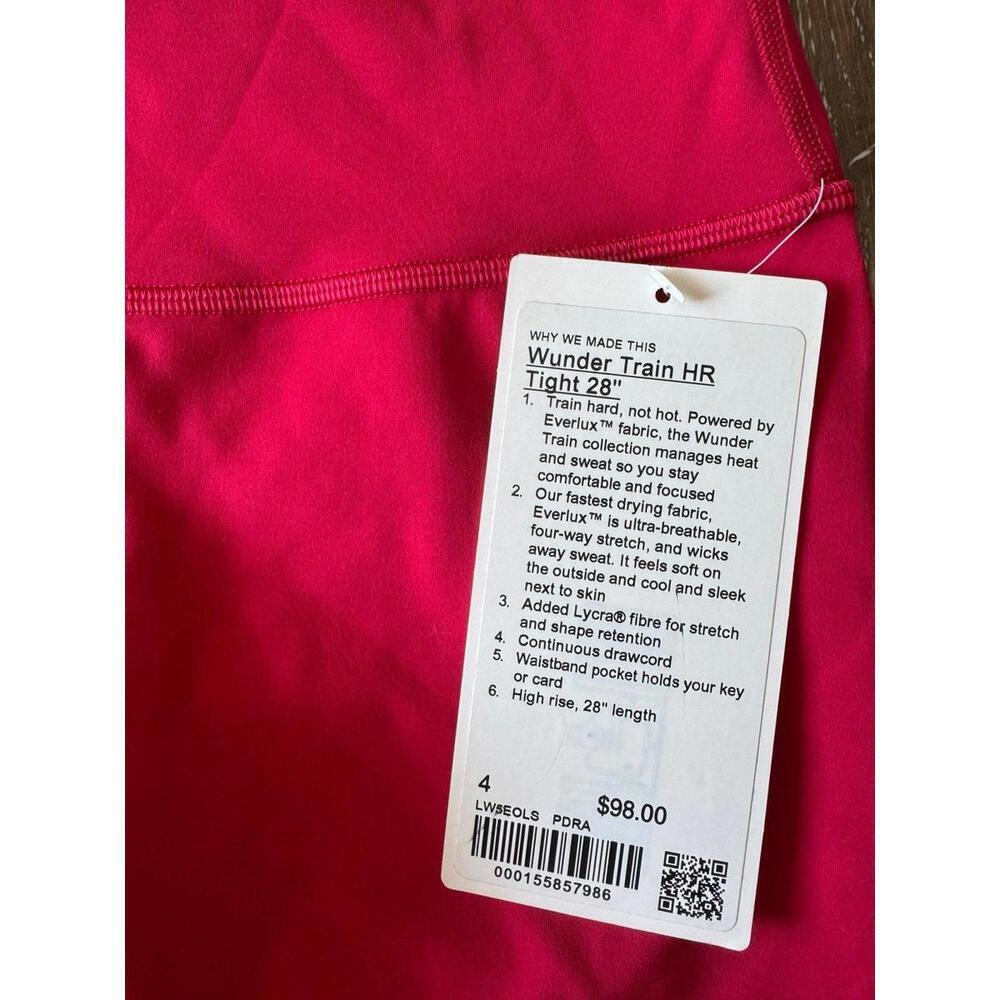 Lululemon Wunder Train High Rise 28” Pink Dragonfruit Size 4 NWT - Picture 5 of 7